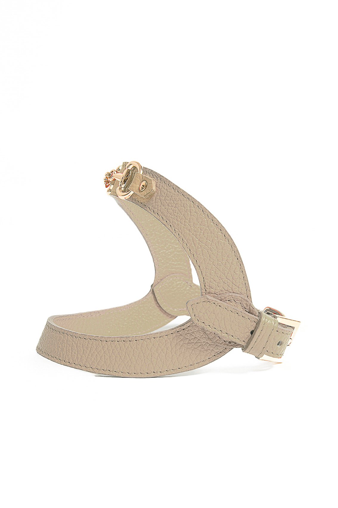 PETTORINA IN PELLE CON MORSETTO ORO