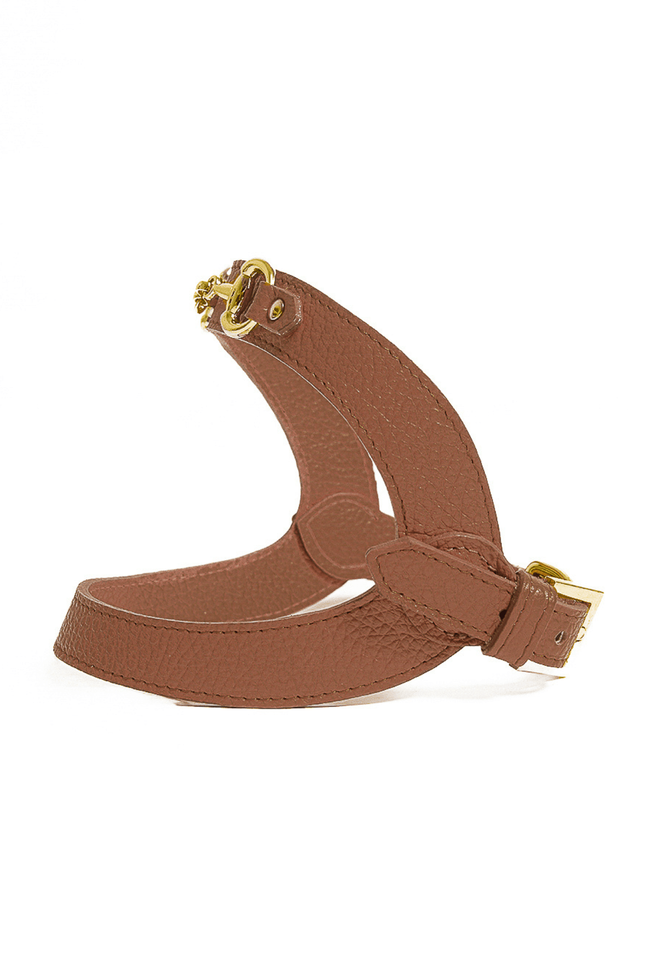 PETTORINA IN PELLE CON MORSETTO ORO