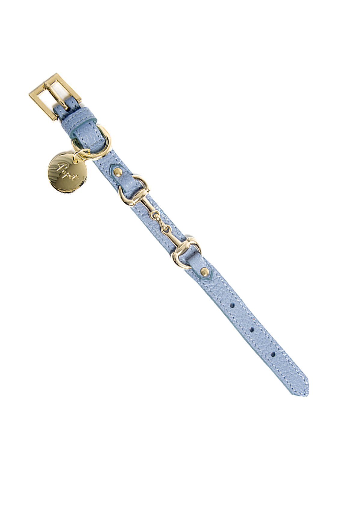 COLLARE IN PELLE CON MORSETTO ORO