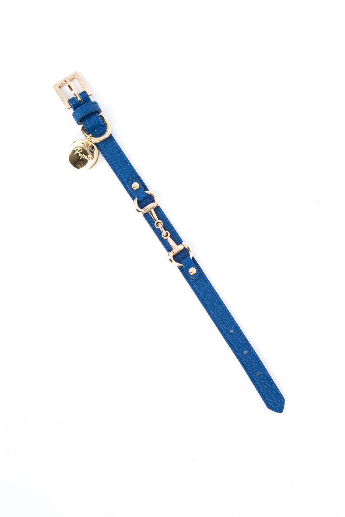 LEATHER COLLAR WITH GOLD CLAMP