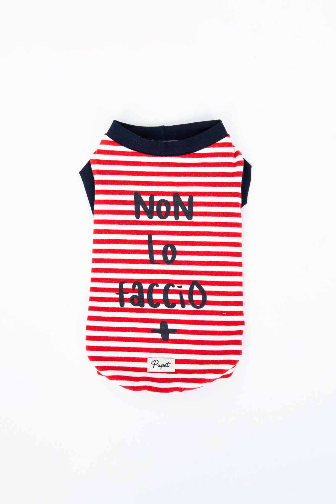 T-SHIRT WITH STRIPES "NON LO FACCIO PIU"