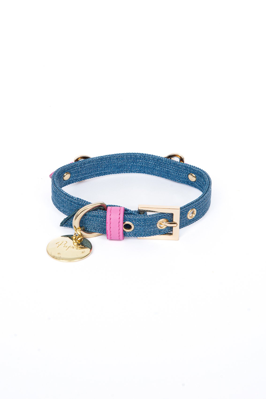 COLLARE DENIM MORSETTO CON STRASS