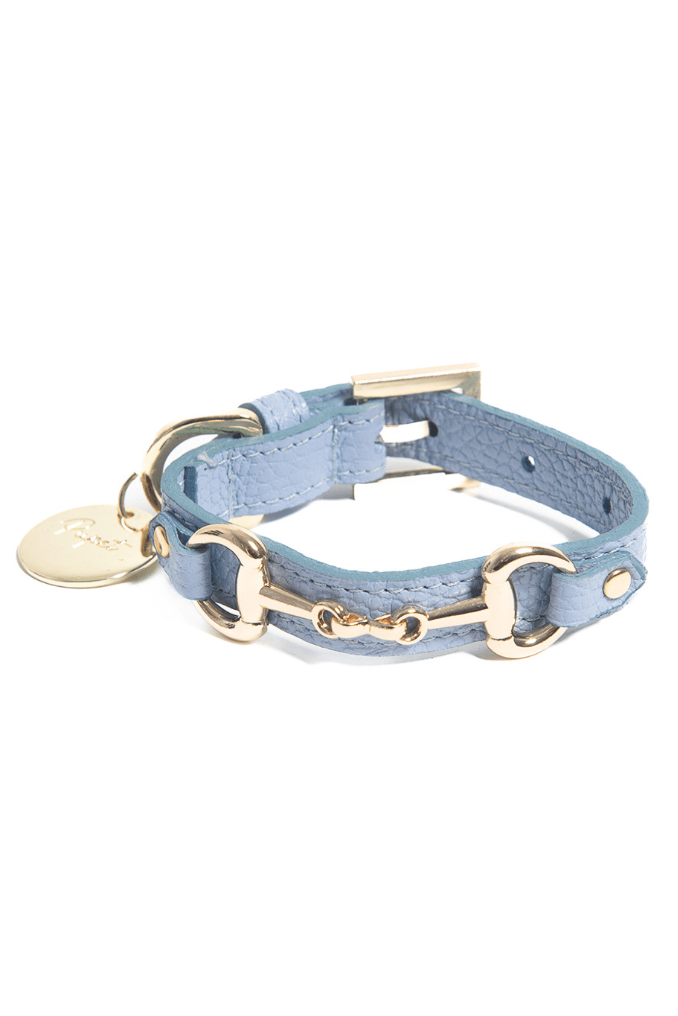 LEATHER COLLAR WITH GOLD CLAMP