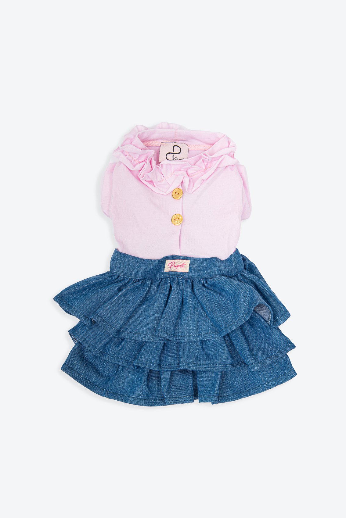 DRESS WITH DENIM SKIRT